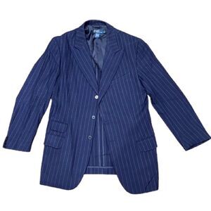 Vintage Ralph Lauren Polo Navy Pinstripe Medium Blazer